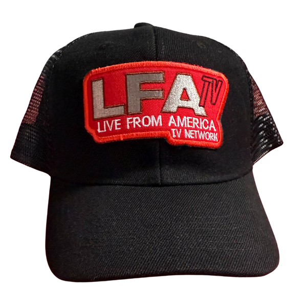 Black Mesh Trucker Hat / Baseball Cap - LFAtv Embroidered Patch