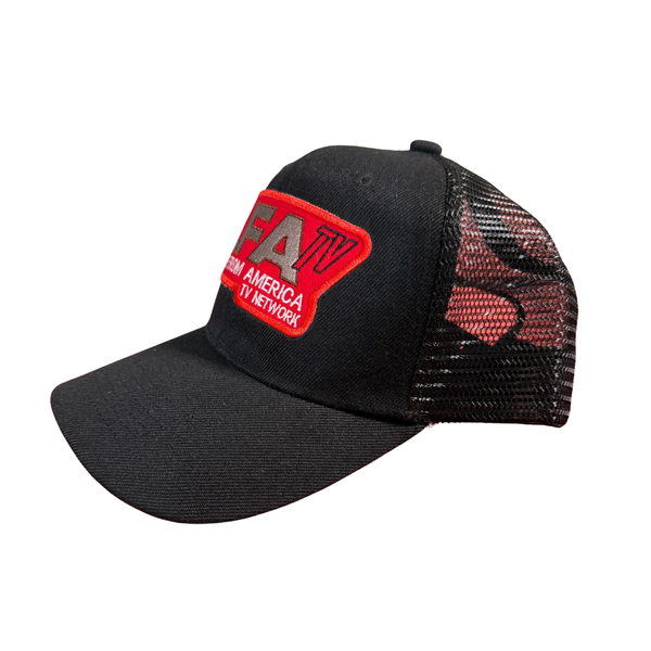 Black Mesh Trucker Hat / Baseball Cap - LFAtv Embroidered Patch