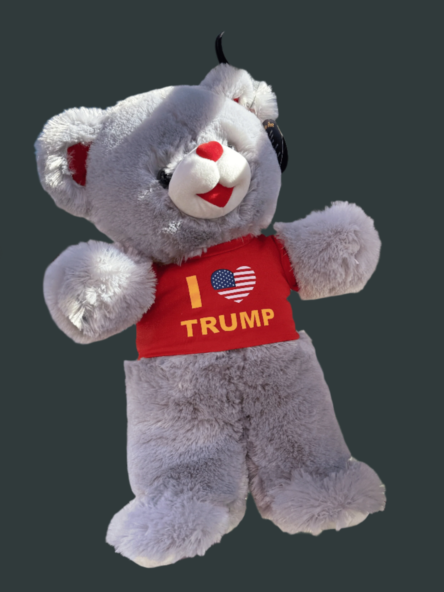 GRAY I LOVE TRUMP TEDDY BEAR