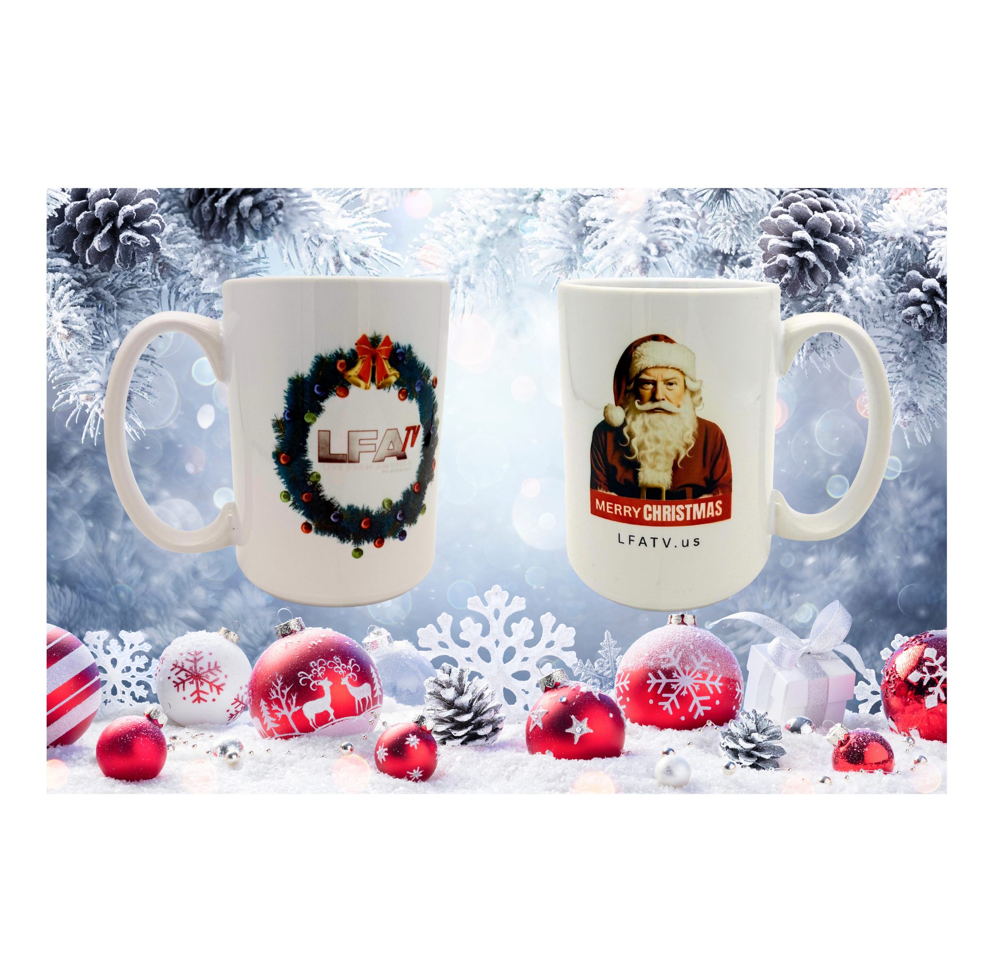 Santa Trump LFA TV Wreath -15 oz Mug