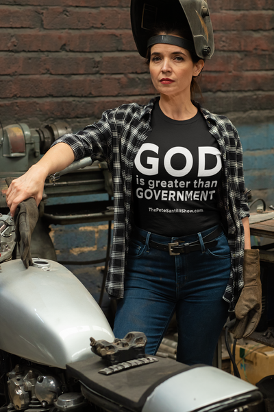 God Is greater Than Government - Short Sleeve T-Shirt (Black)